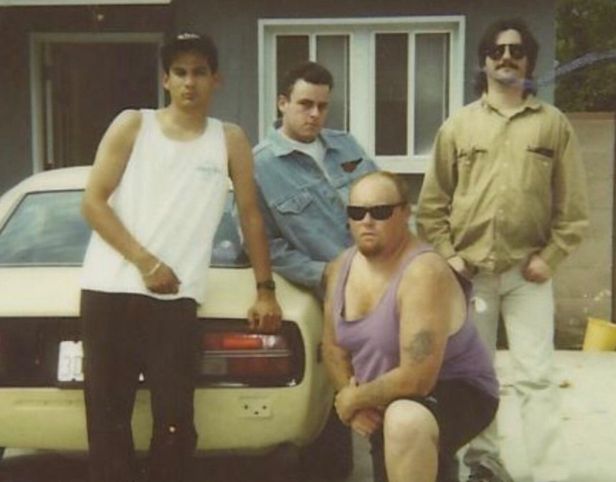 A young Robert Starr with friends and a car, before law school